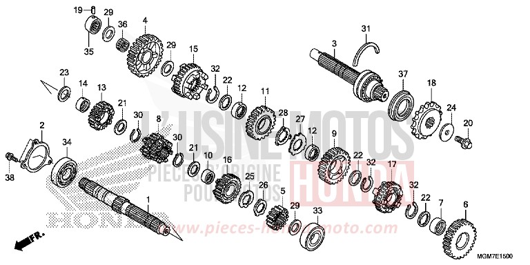 GETRIEBE von Hornet ABS MAT CYNOS GRAY METALLIC (NH312) von 2013